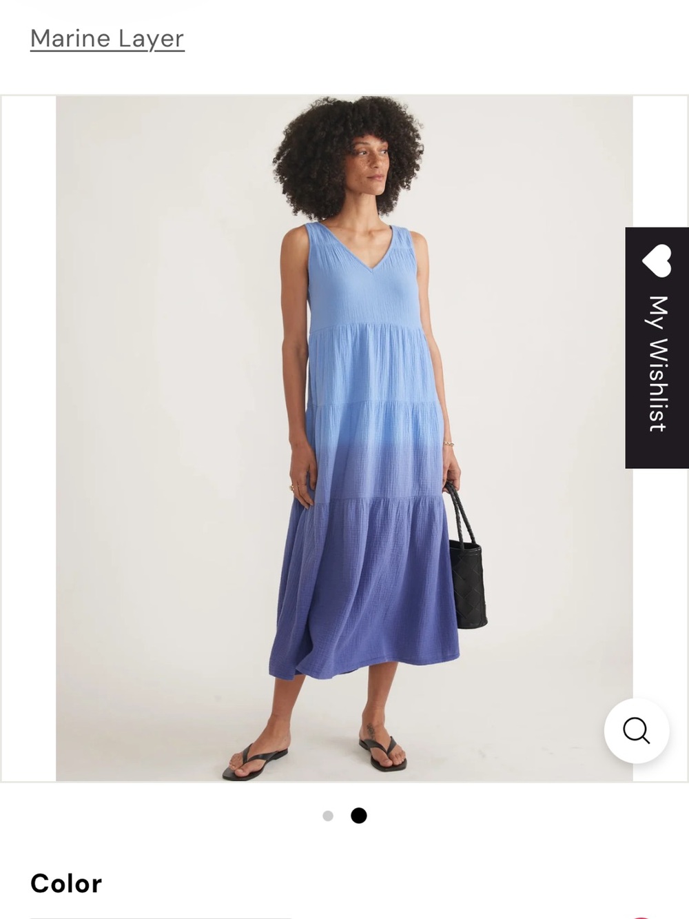 Marine Layer Corrine Double Cloth Sleeveless V-Neck Tiered Dress